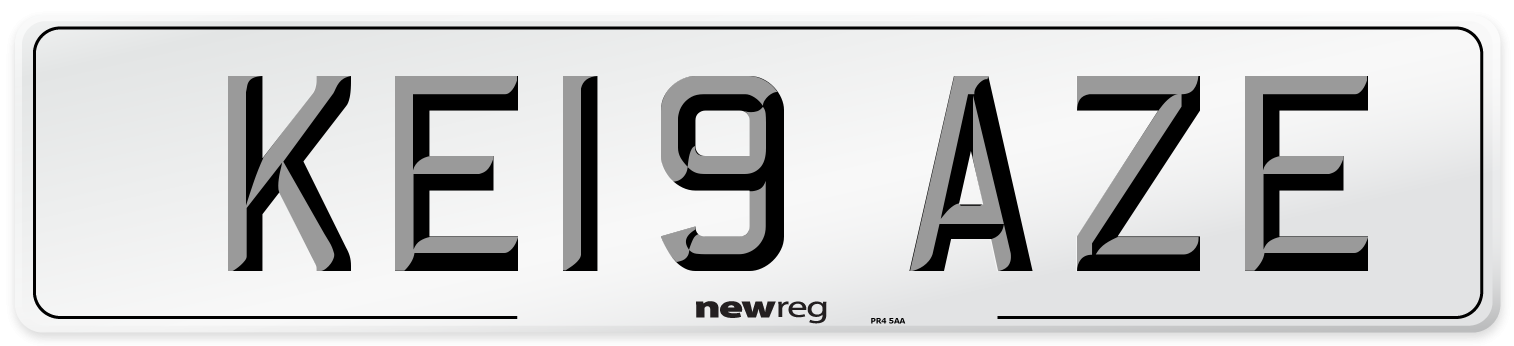 KE19 AZE Number Plate from New Reg